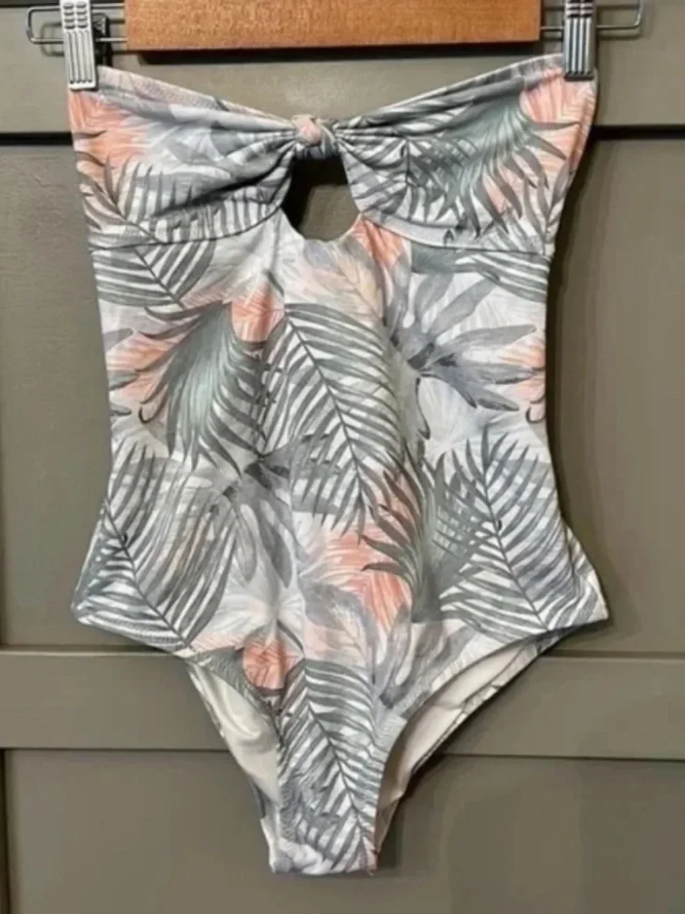 Eberjey Lulu Palmera Tropical Leaf One Piece Cutout Swimsuit Size Small